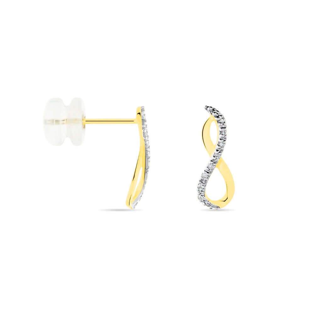Boucles D'oreilles Puces Samy Or Jaune Diamant - Clous d'oreilles Femme | Histoire d&rsquo;Or