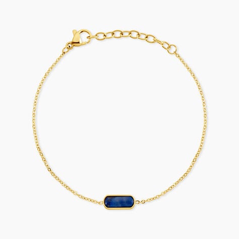 Bracelet Jazz Acier Jaune Lapis Lazuli - Bracelets Pierre Femme | Histoire d&rsquo;Or