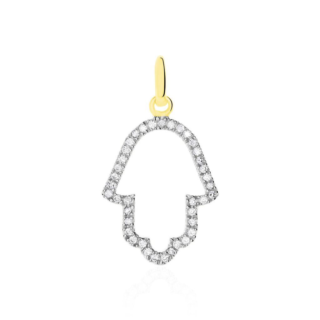 Pendentif Darel Or Jaune Oxyde De Zirconium - Pendentifs Main de Fatma Femme | Histoire d’Or