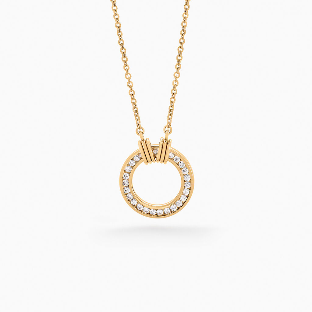 Collier Philine Plaqu&eacute; Or Dor&eacute; Oxyde De Zirconium - Colliers Femme | Histoire d&rsquo;Or