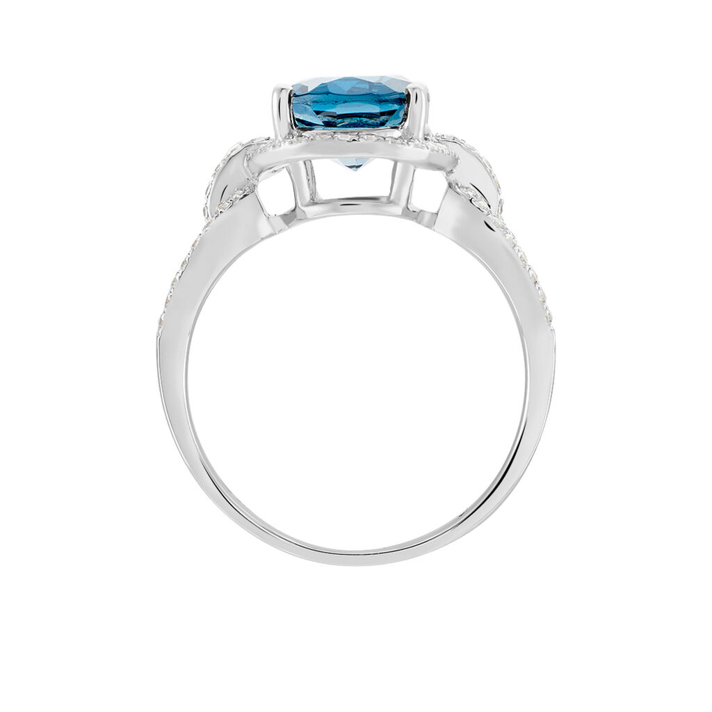 Bague Ayanna Or Blanc Topaze Et Oxyde De Zirconium - Bagues solitaires Femme | Histoire d’Or