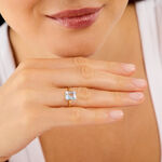 Bague Faraj Argent Dor&eacute; A L'Or 750/1000 Topaze - Bagues solitaires Femme | Histoire d&rsquo;Or