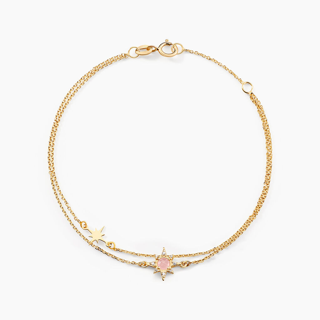 Bracelet Terrie Or Jaune Calcedoine Et Oxyde De Zirconium - Bracelets Femme | Histoire d&rsquo;Or