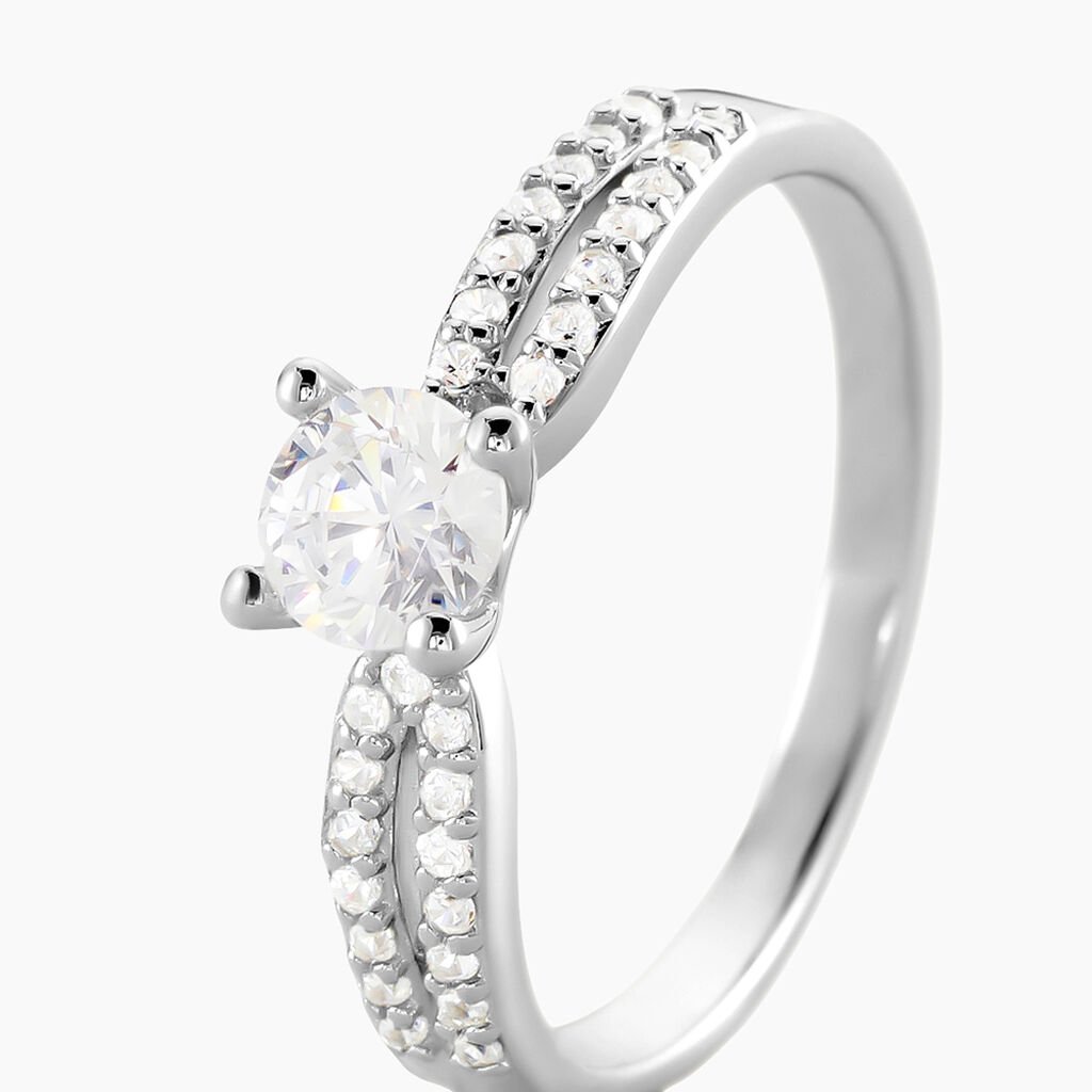 Bague Solitaire Solitea Argent Blanc Oxyde De Zirconium - Bagues solitaires Femme | Histoire d&rsquo;Or