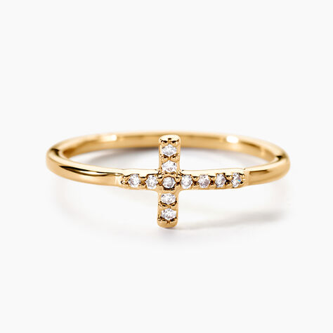 Bague Fatos Plaqu&eacute; Or Jaune Oxyde De Zirconium - Bagues avec pierre Femme | Histoire d&rsquo;Or