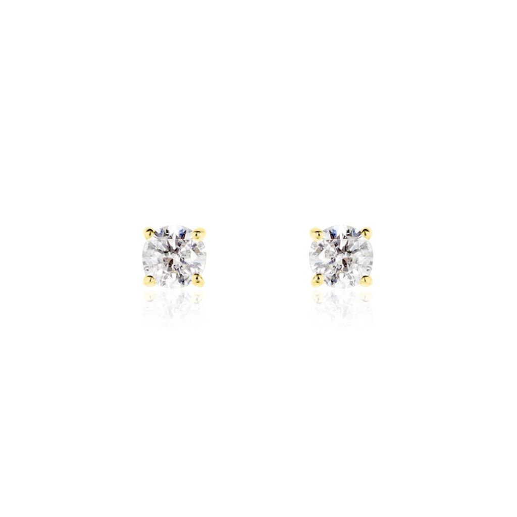 Boucles D'oreilles Puces Aphrodite Or Jaune Diamant - Clous d'oreilles Famille | Histoire d’Or