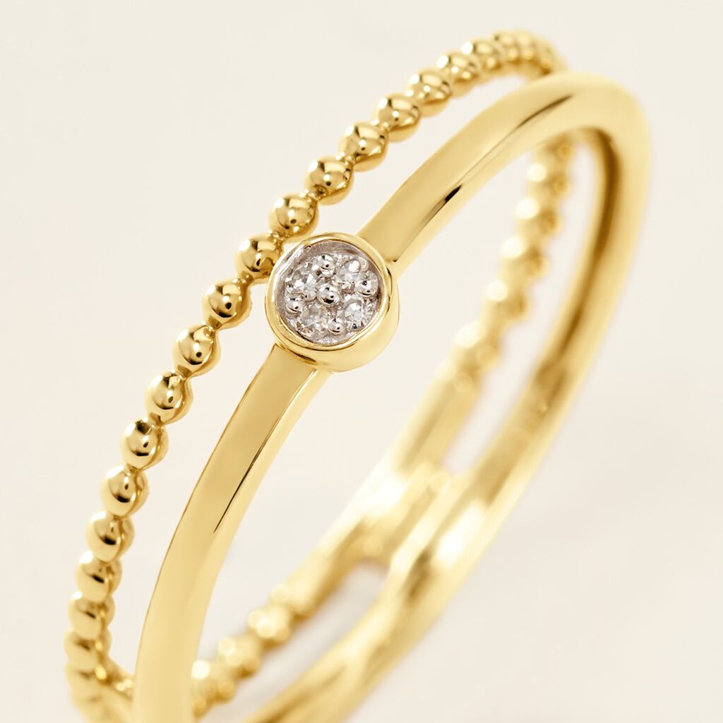 Bague Lazzaro Or Jaune Diamant - Bagues avec pierre Femme | Histoire d’Or
