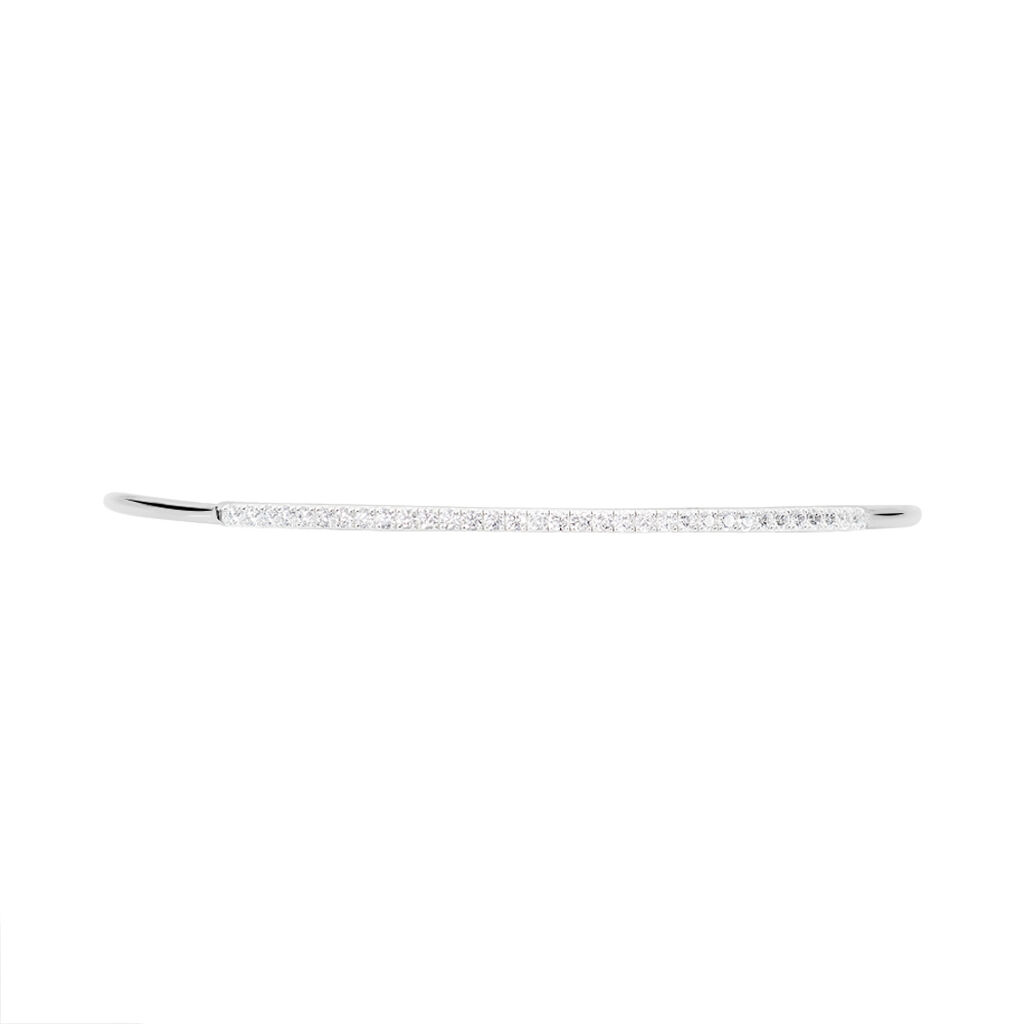 Bracelet Jonc Cléline Argent Blanc - Bracelets joncs Femme | Histoire d’Or