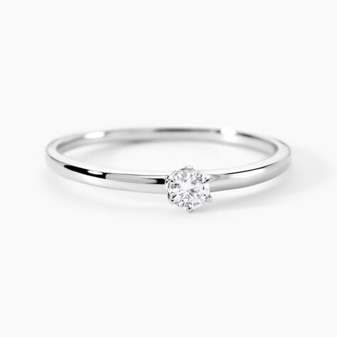 Solitaire  Natalia Platine Blanc Diamant - Bagues solitaires Femme | Histoire d’Or