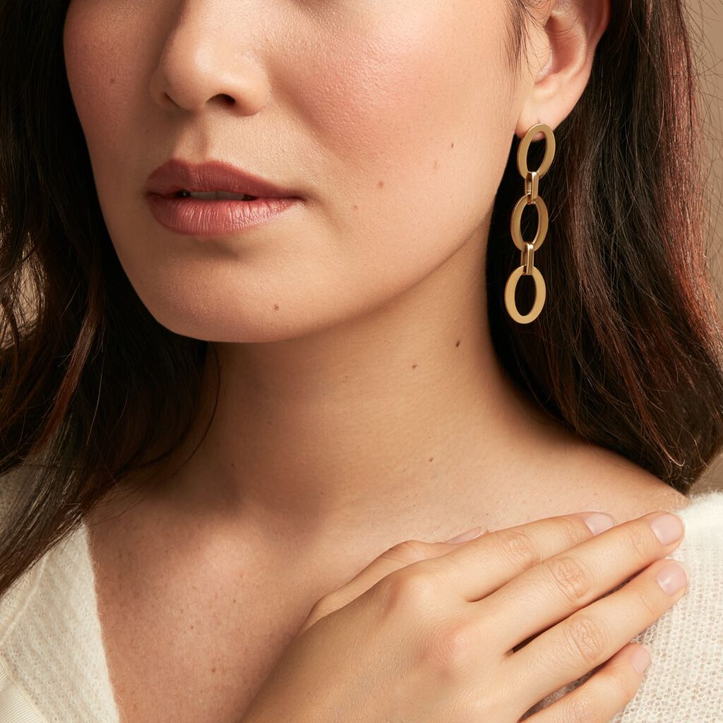 Boucles D'oreilles Pendantes Sprita Acier Doré - Boucles d'oreilles fantaisie Femme | Histoire d’Or