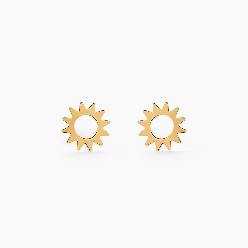 Boucles D'oreilles Puces Sunlight Or Jaune - Clous d'oreilles Famille | Histoire d’Or