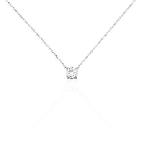 Collier Solitaire Victoria Platine Blanc Diamant - Colliers Femme | Histoire d’Or