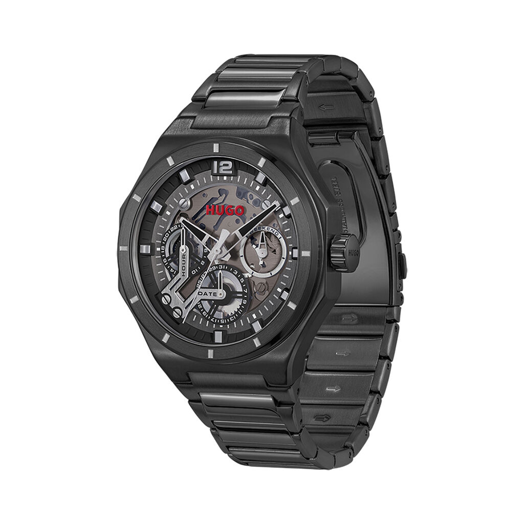 Montre Hugo Grail Skeleton Noir - Montres Homme | Histoire d’Or