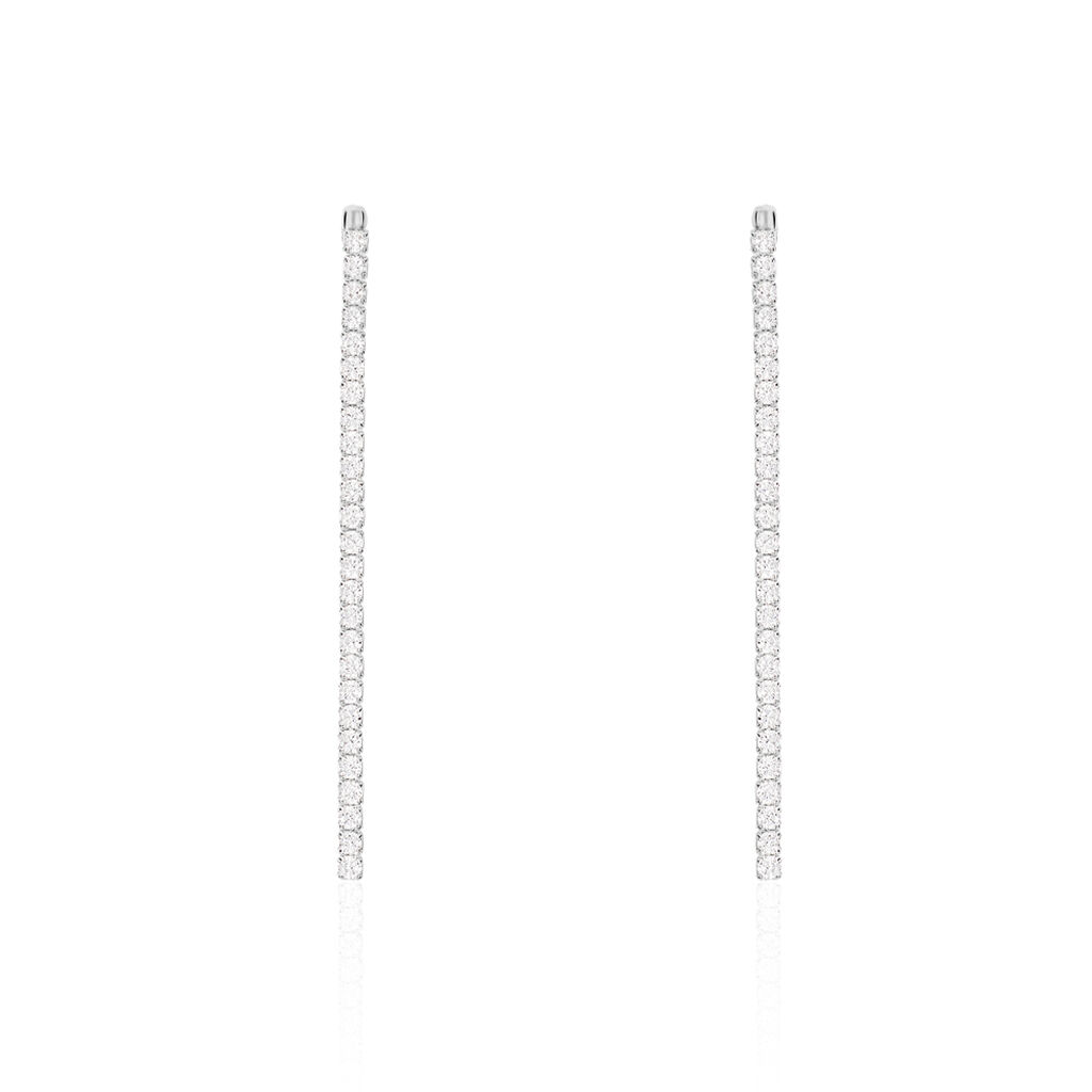 Boucles D'oreilles Pendantes Lou-anne Argent Blanc Oxyde De Zirconium - Boucles d'oreilles fantaisie Femme | Histoire d’Or