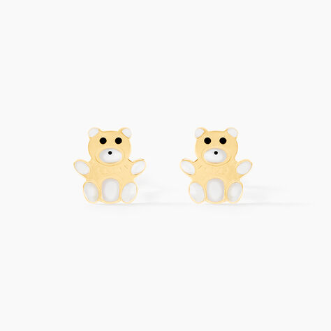 Boucles D'oreilles Puces Mae Ourson Or Jaune - Clous d'oreilles Enfant | Histoire d’Or