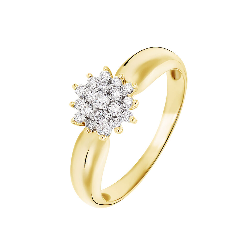 Bague Chou Or Jaune Diamant - Bagues avec pierre Femme | Histoire d’Or