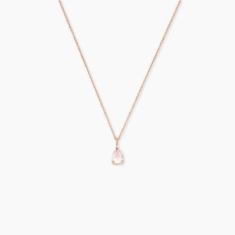 Collier Goutte Or Rose Quartz - F&ecirc;te des m&egrave;res Femme | Histoire d&rsquo;Or