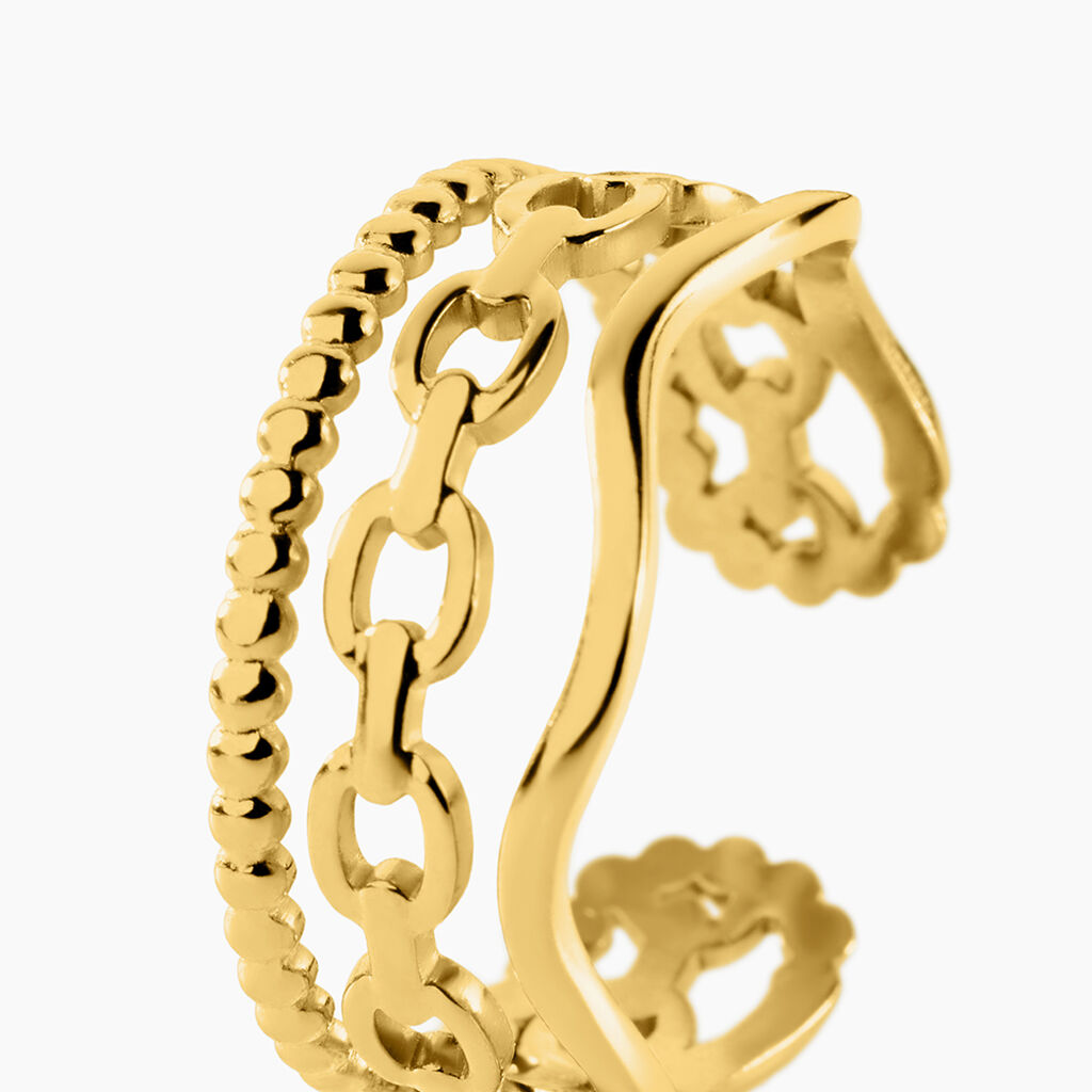 Bague Eva Acier Jaune - Bagues fantaisie Femme | Histoire d&rsquo;Or