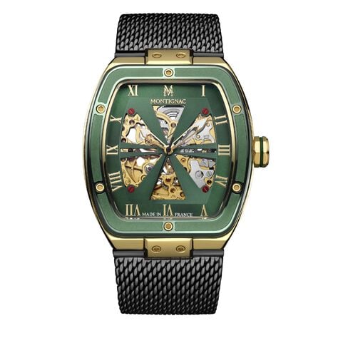 Montre Montignac Tonneau Automatique Vert - Montres Homme | Histoire d’Or