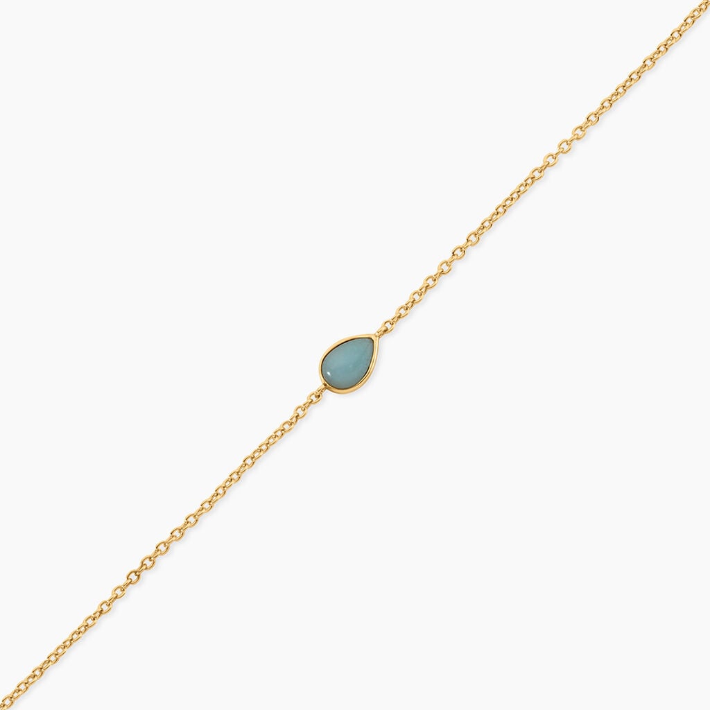 Bracelet Ondee Argent Dor&eacute; A L'Or 750/1000 Amazonite - Bracelets Femme | Histoire d&rsquo;Or