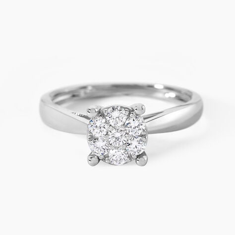 Bague Artemis Ld Platine Blanc Diamant Synth&eacute;tique - Bagues solitaires Femme | Histoire d&rsquo;Or