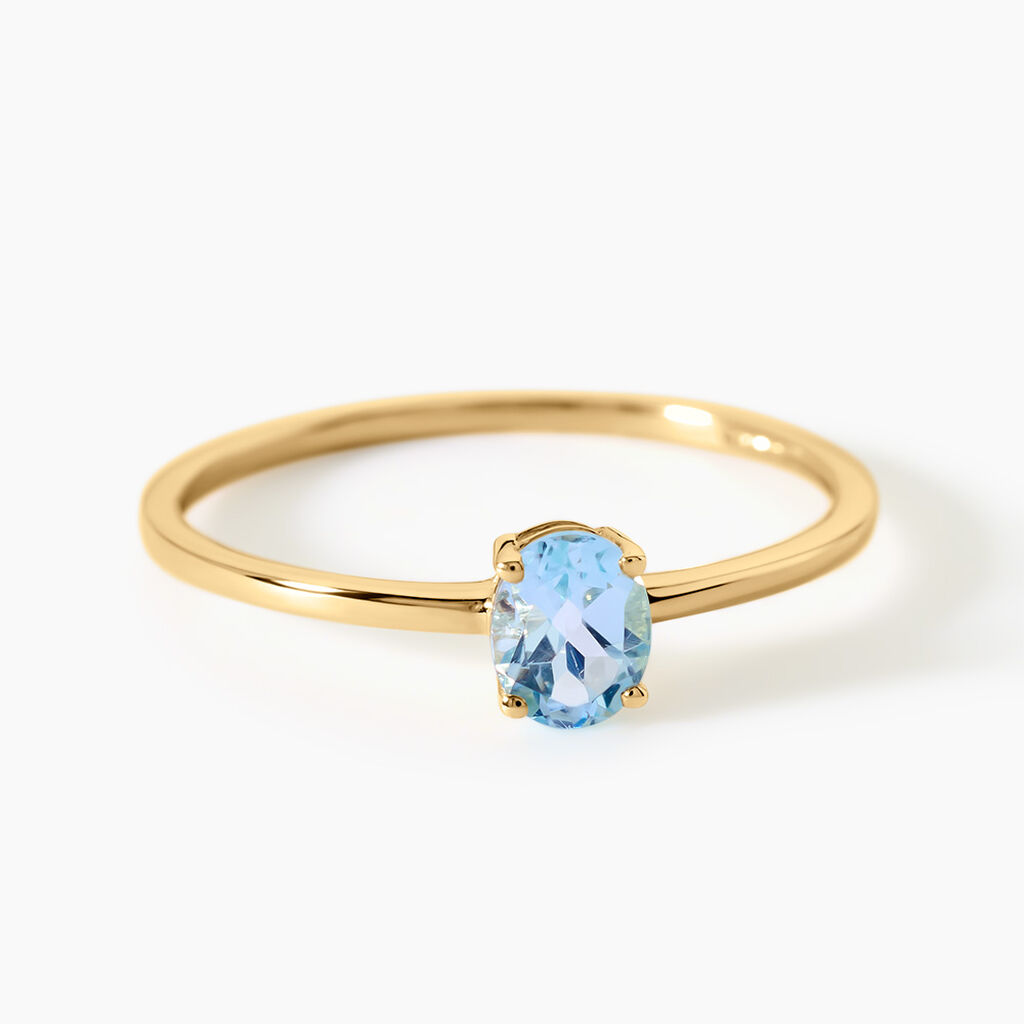 Bague Valentino Argent Dor&eacute; A L'Or 750/1000 Topaze - Bagues solitaires Femme | Histoire d&rsquo;Or