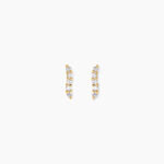 Boucles D'Oreilles Puces Dahina Argent Dor&eacute; A L'Or 750/1000 Oxyde De Zirconium - Boucles d'oreilles fantaisie Femme | Histoire d&rsquo;Or