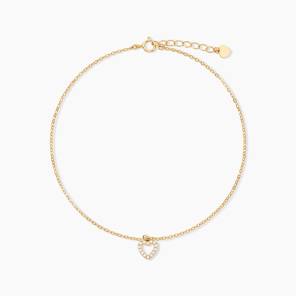Cha&icirc;ne De Cheville Samanta 2 Argent Dor&eacute; A L'Or 750/1000 Oxyde De Zirconium - Cha&icirc;nes de cheville Femme | Histoire d&rsquo;Or