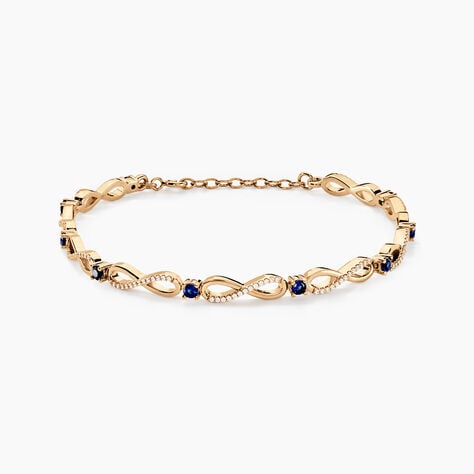 Bracelet Plaqu&eacute; Or Kelian Oxydes De Zirconium Et Pierres Bleues - Bracelets Femme | Histoire d&rsquo;Or