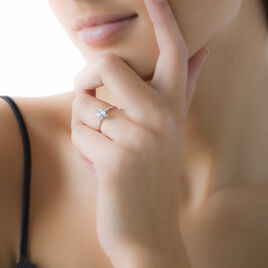 Bague Johaina Or Blanc Topaze - Bagues solitaires Femme | Histoire d’Or