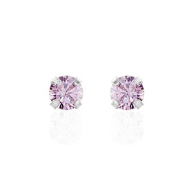 Boucles D'oreilles Puces Daria Or Blanc Oxyde De Zirconium - Clous d'oreilles Femme | Histoire d’Or