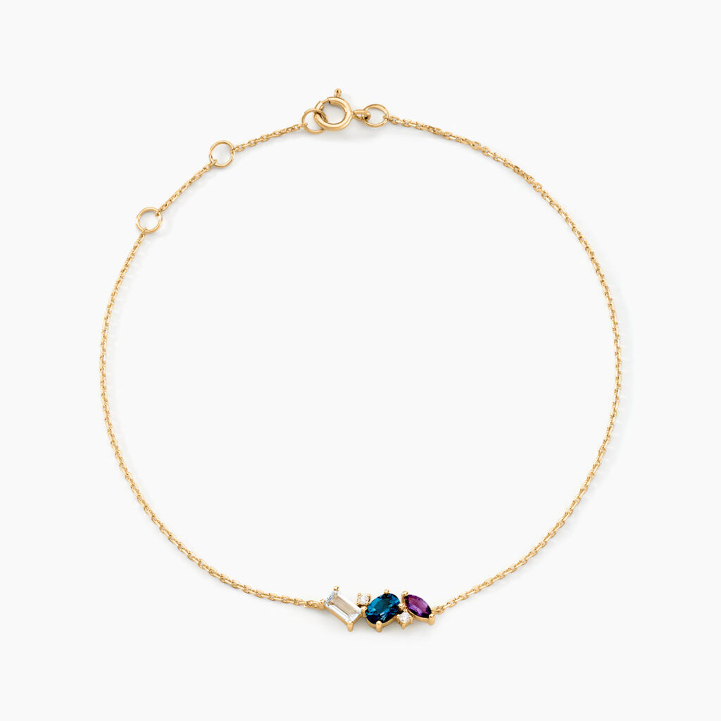 Bracelet Printemps Précieux Or Jaune Topaze Améthyste - Bracelets Femme | Histoire d’Or