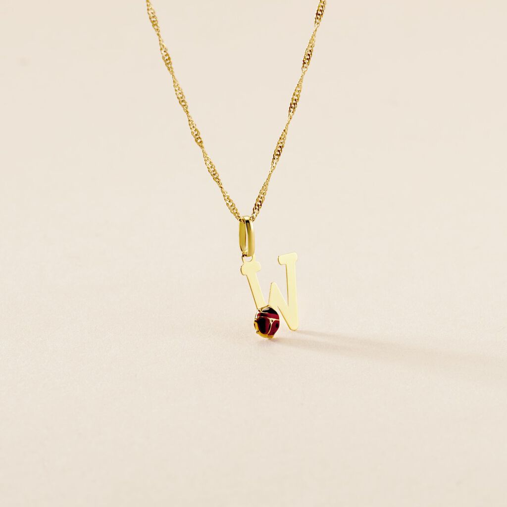 Pendentif Helidie Coccinelle Lettre Or Jaune - Pendentifs Enfant | Histoire d&rsquo;Or