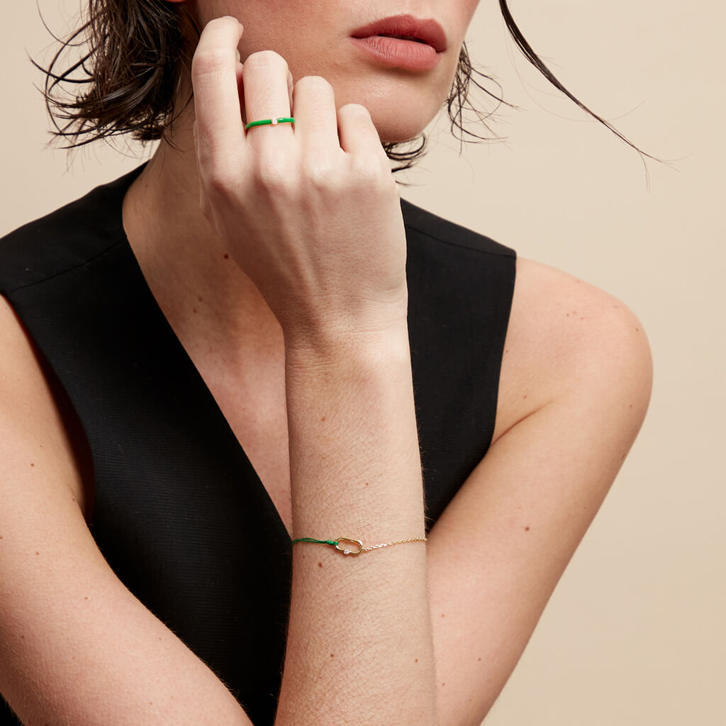 Bracelet Infini Pop Argent Jaune Oxyde De Zirconium - Bracelets cordon Femme | Histoire d’Or