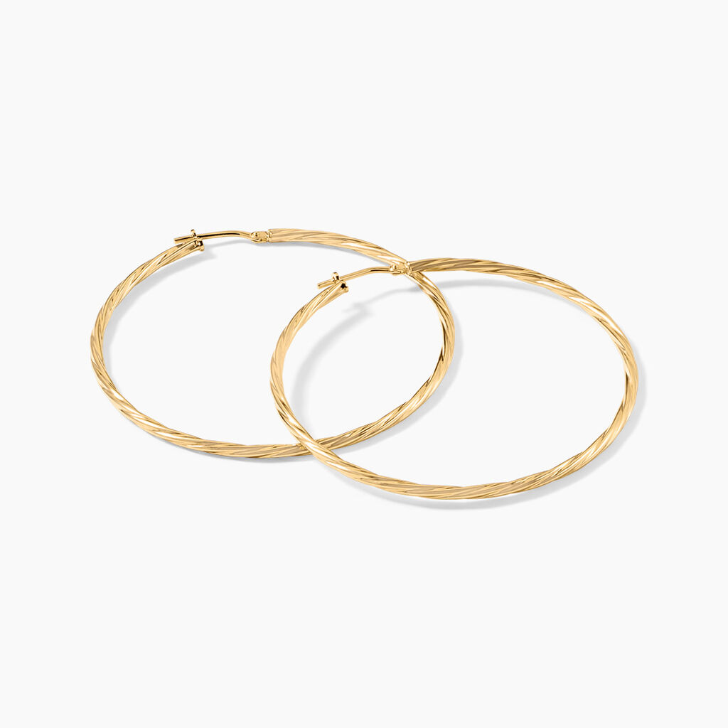 Cr&eacute;oles Argent Dor&eacute; A L'Or 750/1000 - Boucles d'oreilles cr&eacute;oles Femme | Histoire d&rsquo;Or