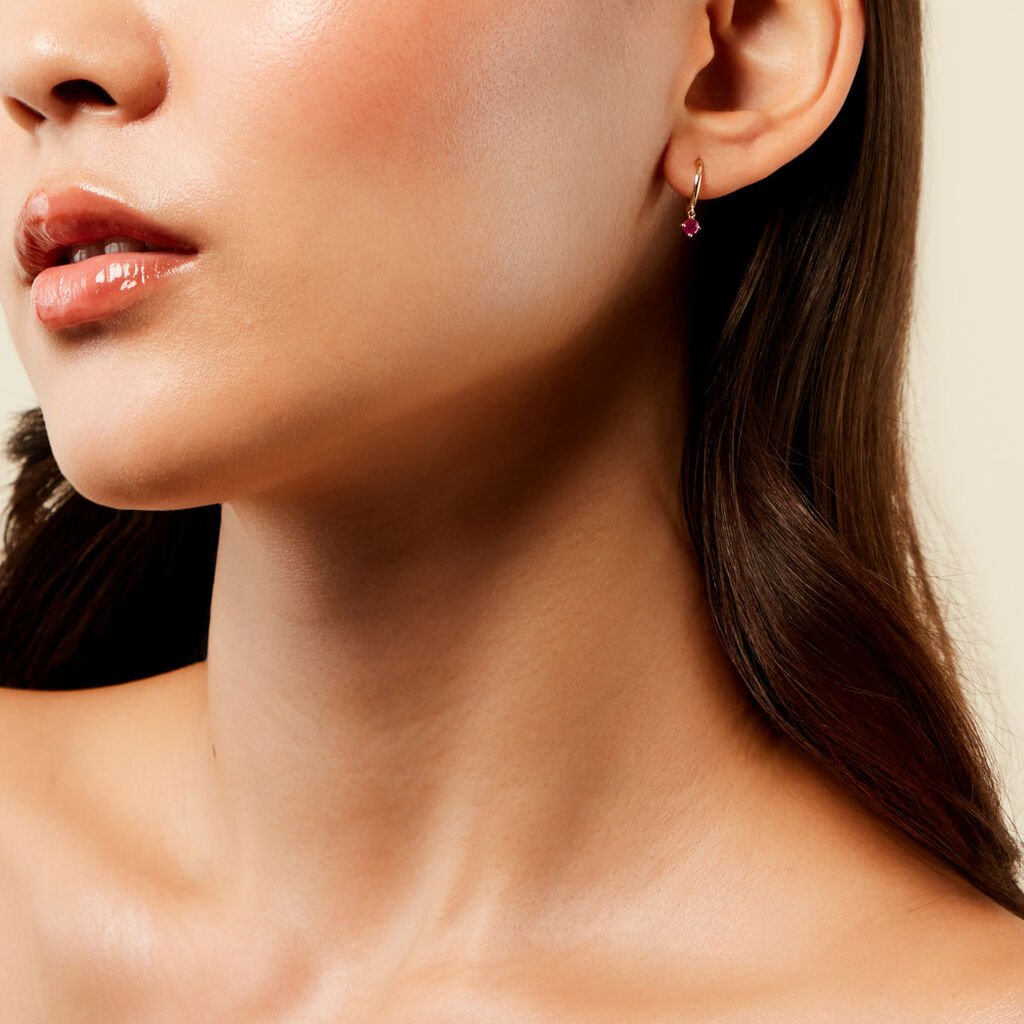 Créoles Onora Or Jaune Rubis - Boucles d'oreilles créoles Femme | Histoire d’Or