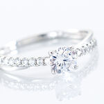 Bague Solitaire Kanel Or Blanc Oxyde De Zirconium - Bagues solitaires Femme | Histoire d&rsquo;Or