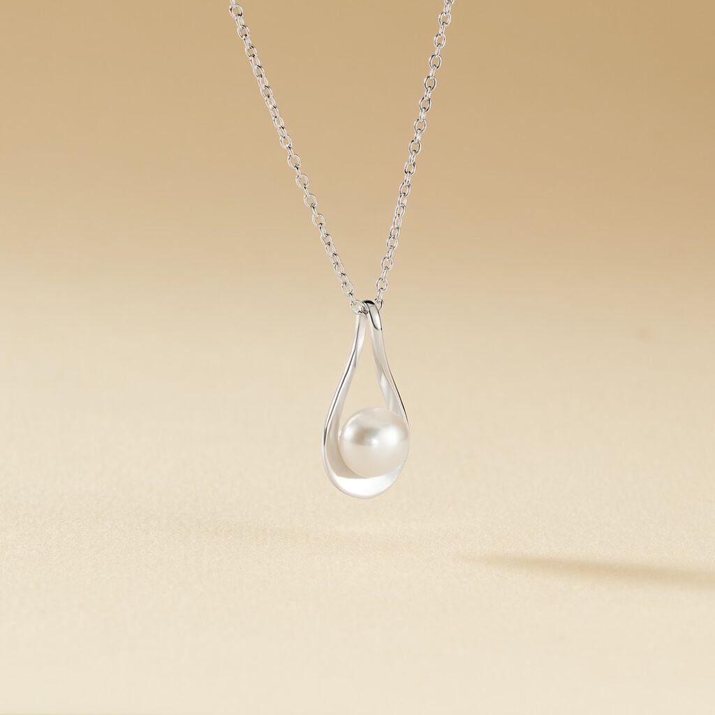 Collier Loren Argent Blanc Perle De Culture - Colliers fantaisie Femme | Histoire d’Or
