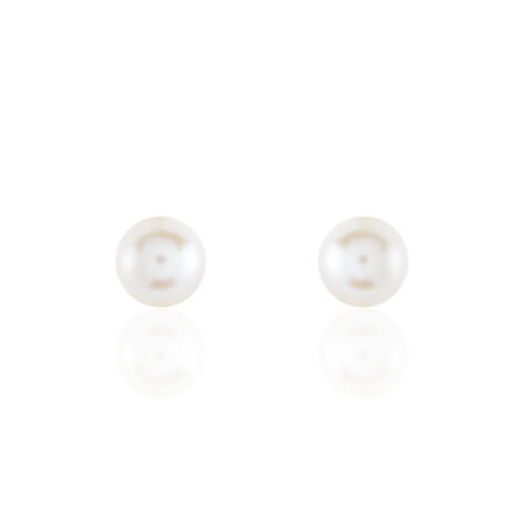 Boucles D'oreilles Puces Akoya Or Jaune Perle De Culture D'akoya - Clous d'oreilles Femme | Histoire d’Or