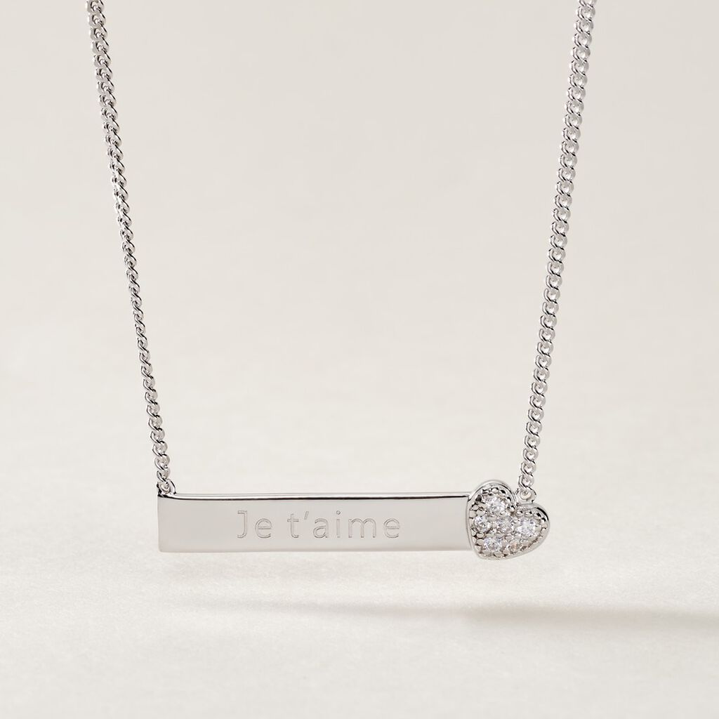 Collier Argent Rosule Oxydes De Zirconium - Colliers fantaisie Femme | Histoire d&rsquo;Or