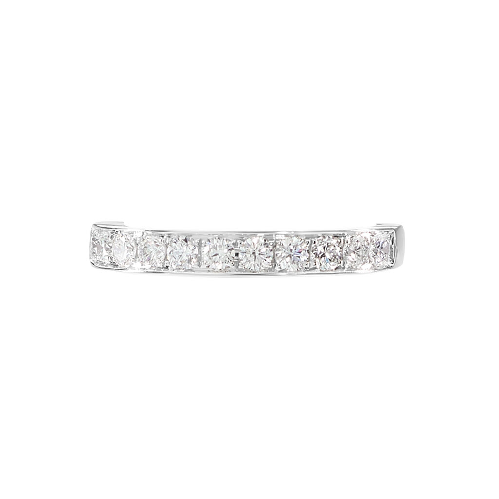 Demi-alliance Or Blanc Valentine Diamants Synthetique - Alliances Femme | Histoire d’Or