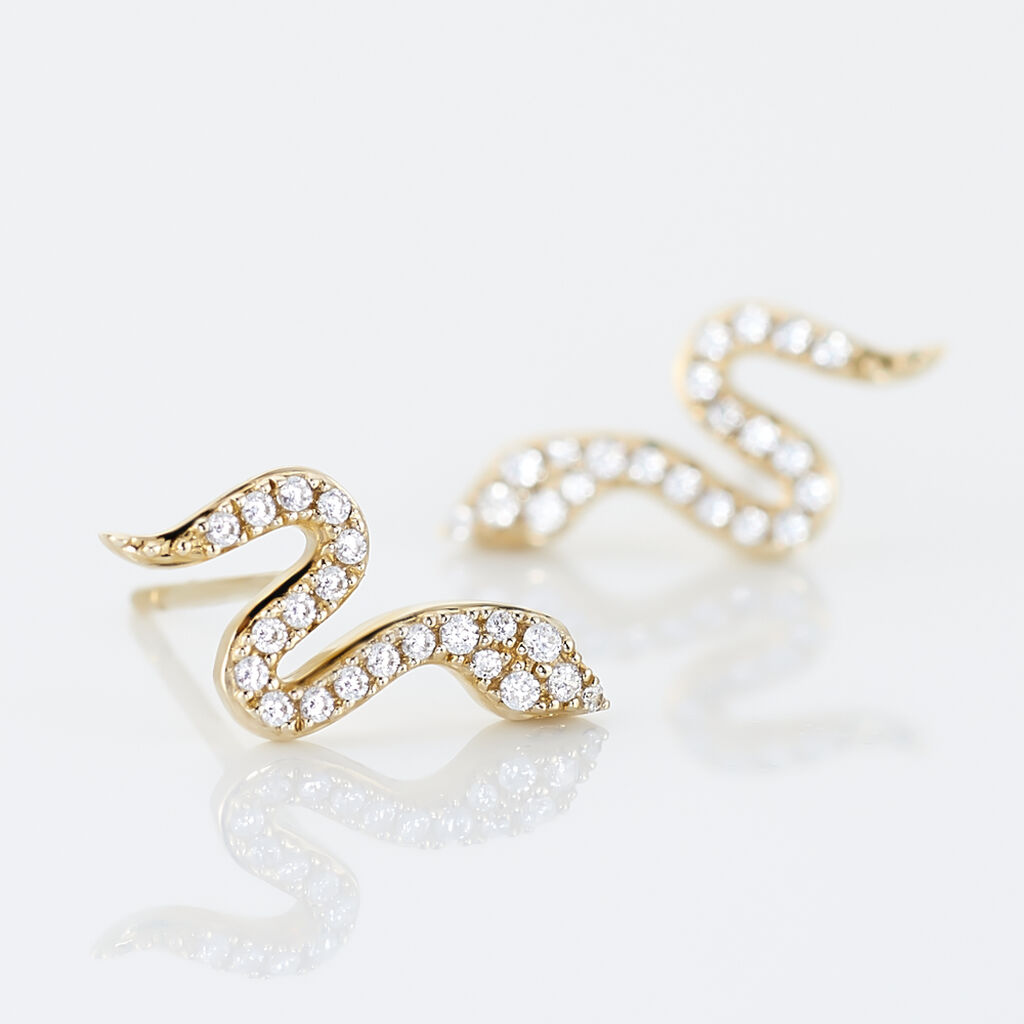 Boucles D'oreilles Pendantes Dorilis Or Jaune Oxyde De Zirconium - Boucles d'oreilles pendantes Femme | Histoire d’Or
