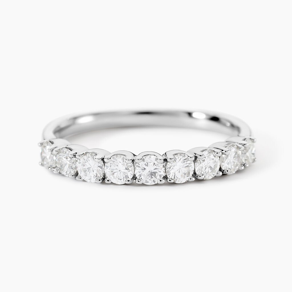 Demi Alliance Hera Platine Blanc Diamant - Alliances Femme | Histoire d’Or