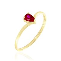 Bague Solitaire Goutte Or Jaune Rubis