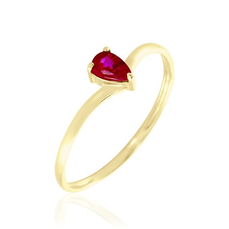 Bague Solitaire Goutte Or Jaune Rubis - Bagues solitaires Femme | Histoire d’Or