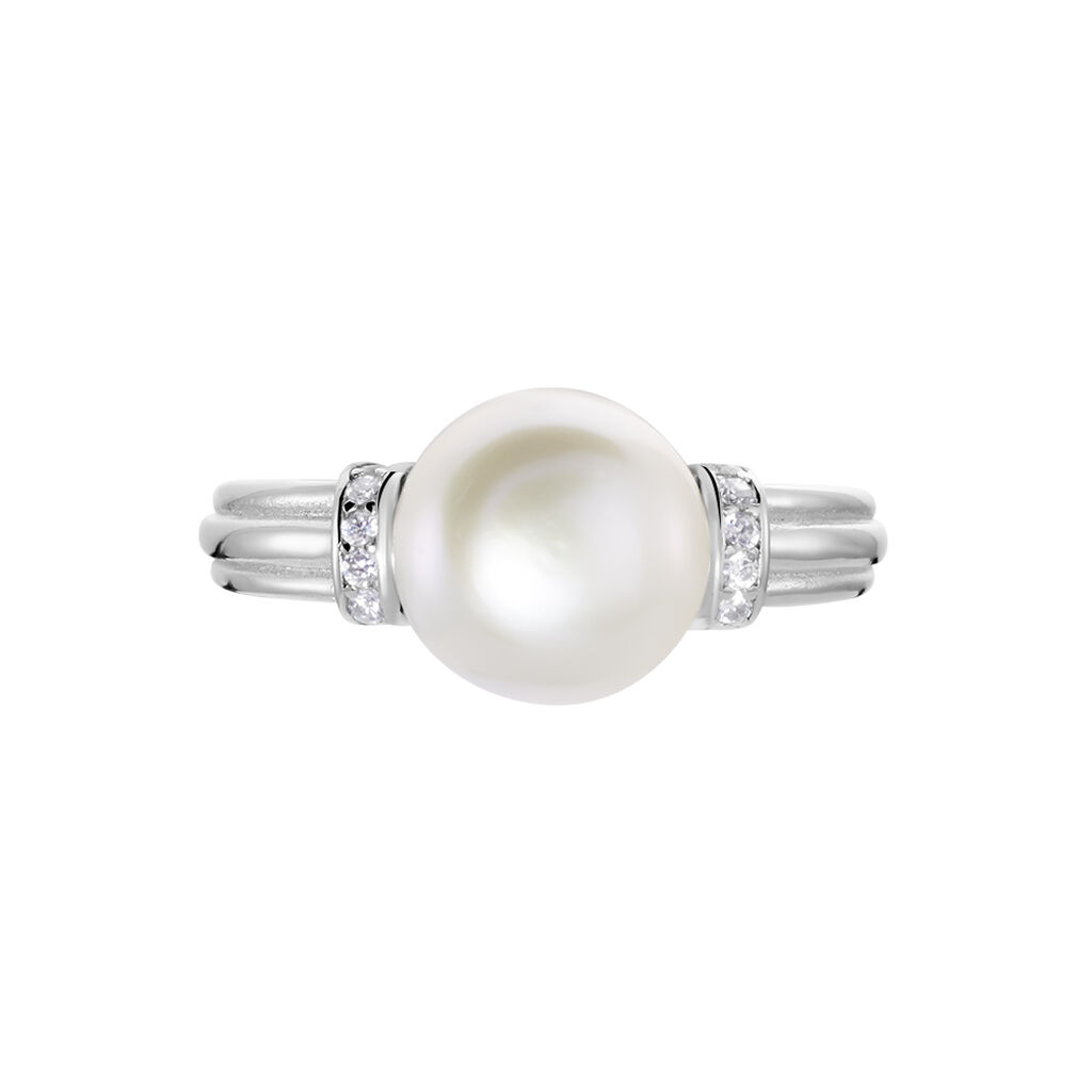Bague Argent Icare Perle De Culture Oxyde De Zirconium - Bagues solitaires Femme | Histoire d’Or