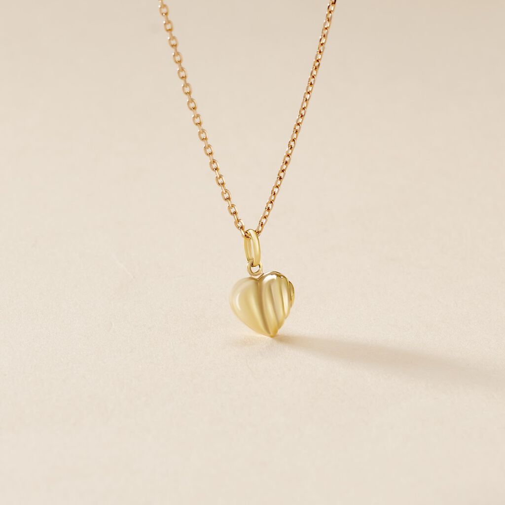 Pendentif Eudocie Coeur Stri Or Jaune - Pendentifs Famille | Histoire d&rsquo;Or
