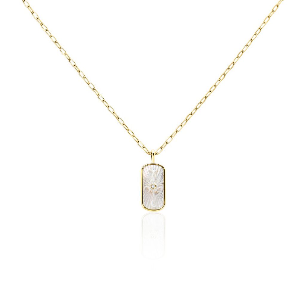 Collier Goddess Argent Doré Nacre Oxyde De Zirconium - Colliers fantaisie Femme | Histoire d’Or