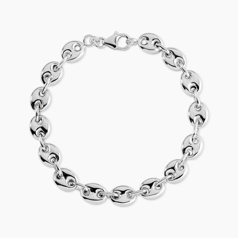 Bracelet Carrus Maille Grain De Cafe Argent Blanc - Bracelets cha&icirc;ne Homme | Histoire d&rsquo;Or