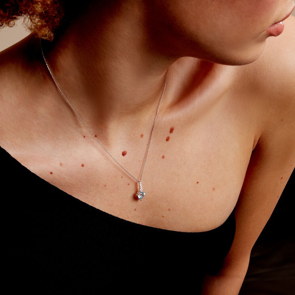Collier Fany Or Blanc Topaze Et Oxyde De Zirconium - Colliers Femme | Histoire d’Or
